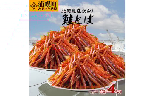 北海道産訳あり鮭とば4kg オス 珍味 つまみ 浦幌町 st-p