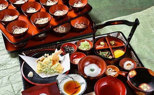 盛り出し式平泉わんこそば(特)食事券※そば茶お土産付き / 平泉 観光 グルメ わんこそば 蕎麦 更科そば 元祖盛り出し式 名物 ご当地料理 天ぷら お土産付き 食事券 利用券