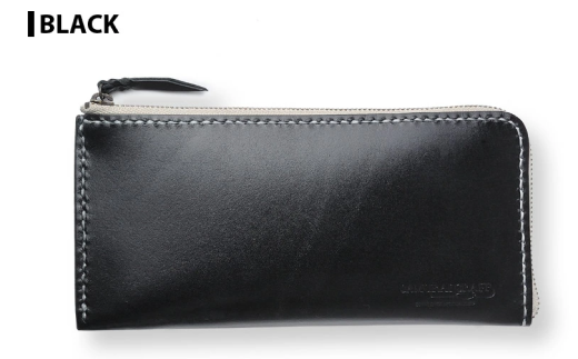 サムライクラフト 長財布 L字型ファスナー＜ブラック＞(200mm×95mm×厚み10mm)レザー 革 レザー製品 革製品 さいふ サイフ 名入れ ギフト ルガトショルダー 本格 シンプル ファッション 日本製 手縫い ハンドメイド Samurai Craft【株式会社Stand Field】ta274-black