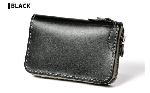 サムライクラフト ラウンドファスナーミドルウォレット＜ブラック＞(150×90×厚み25mm) レザー 革  本革 レザー製品 革製品 財布 サイフ ルガトショルダー ギフト 名入れ 日本製 手縫い ハンドメイド ファッション 小物 Samurai Craft【株式会社Stand Field】ta284-black