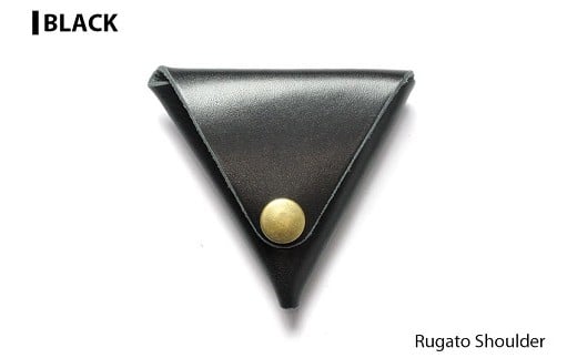 サムライクラフト 三角コインケース(小銭入れ)<ブラック>(95mm×80mm×厚み25mm)レザー 革 レザー製品 革製品 ルガトショルダー 本格 ギフト 名入れ 日本製 手縫い ハンドメイド シンプル ファッション 小物 Samurai Craft【株式会社Stand Field】ta275-black