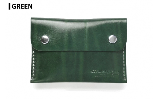 サムライクラフト ポケットティッシュケース<グリーン>(約92mm×132mm×12mm) レザー 革 本革  レザー製品 革製品 ルガトショルダー ギフト 日本製 手縫い ハンドメイド ファッション 小物 Samurai Craft【株式会社Stand Field】ta278-green