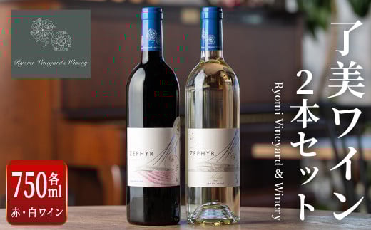 了美ワイン 2本セット 750ml×2 赤ワイン 白ワイン 飲み比べ アルコール お酒 みらいファームやまと【了美ワイナリー】ta317