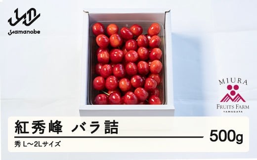 《先行予約》2026年 山形県産 令和8年産  さくらんぼ 紅秀峰 バラ詰 500g 秀 L~2L  ※沖縄・離島への配送不可 F20A-920