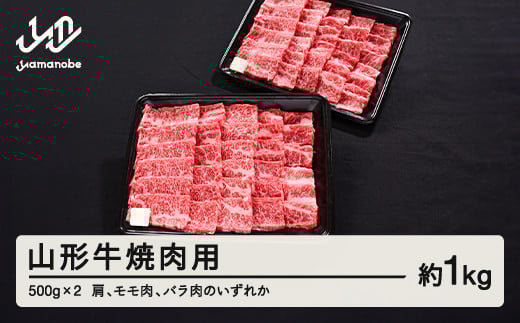 山形牛 焼肉 肩 モモ バラ のいずれか 1kg 500g × 2 ブランド牛 黒毛和牛 和牛 tf-gnxxg1000