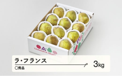 【先行予約】 ラ・フランス〇秀品 約3kg(6~12個程度) ご家庭用 洋梨  2025年産 山形県産 ※沖縄・離島への配送不可 tf-lamxx3