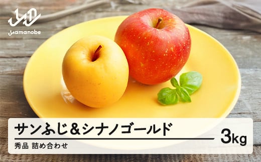 《先行予約》サンふじ & シナノゴールド 3kg 令和7年産 2025年産  りんご サンふじ シナノゴールド 山形県産 果物 ※沖縄・離島への配送不可 ns-rifgx3