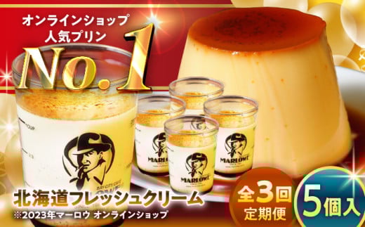 【全3回定期便】北海道フレッシュクリーム プリン 5個セット 計約900g (約180g × 5個) / ぷりん クリーム クリームプリン 国産 神奈川 神奈川県 葉山 スイーツ 濃厚 贅沢 洋菓子 ご褒美 デザート【(有)マーロウ】 [ASAY031]