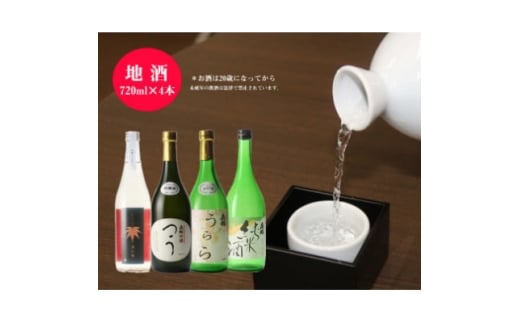 「矢澤酒造」の地酒4本(各720ml)+おつまみセットE【1648184】