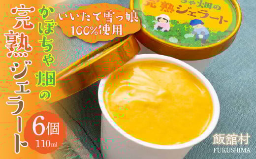 かぼちゃ畑の完熟ジェラート 6個入り  ITTAB001 | 人気 おすすめ ジェラート アイス いいたて雪っ娘かぼちゃ かぼちゃ 南瓜 カボチャ デザート スイーツ かぼちゃスイーツ 冷凍 オススメ 復興 福島 飯舘村 |