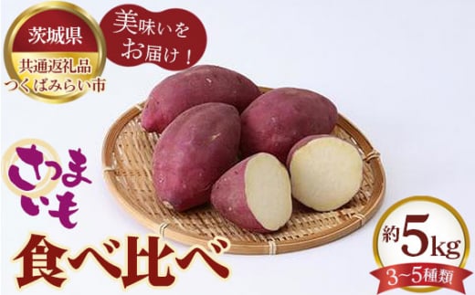 No.335 さつまいも食べ比べ 約5kg(3~5種類)【茨城県共通返礼品 つくばみらい市】 / 旬 新鮮 さつま芋 サツマイモ 野菜 茨城県 特産品