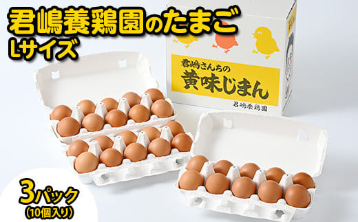 君嶋養鶏園のたまご Lサイズ 27個＋割れ補償3個（10個入り×3パック）計30個 | 卵 玉子 たまご 赤卵 赤たまご 生卵 国産 濃厚 鶏卵 コク 旨味