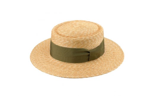 AN033-1 春日部市伝統工芸品 田中帽子店 麦わら帽子 アルマ カーキ 頭囲57.5cm(UK-H074-KH)