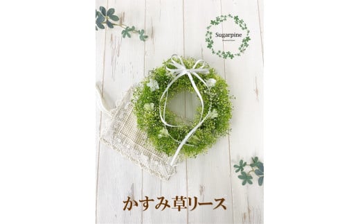 AJ090-1 プリザーブドフラワーリース【アンジュ/グリーン】春日部市 シュガーパイン