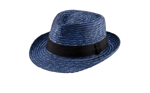 AN028-1 春日部市伝統工芸品 田中帽子店　麦わら中折れハット　ノア　ブルー　1点(UK-H005-M-BL)