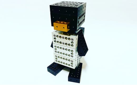 [№5720-0140]町工場職人がつくるアルミ製ブロック【ペンギンモデル組立てセット】