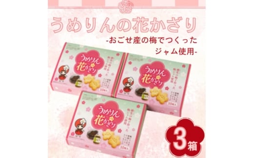 うめりんの花かざり 10枚入×3個セット 梅ジャム入りクッキー【1640859】