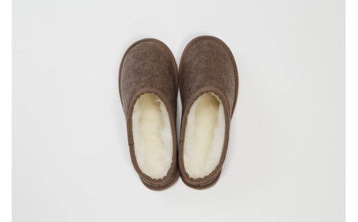 羊毛で暖かい「メリノン」スリッパ（ブラウン・M）【洗濯機で丸洗い可！】