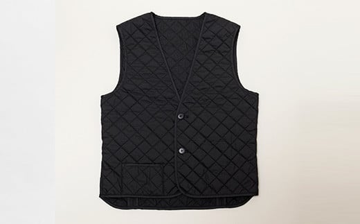 羊毛で暖かい「メリノン」羊毛綿インナーベスト（メンズ / ブラック・L）【洗濯機で丸洗い可！】