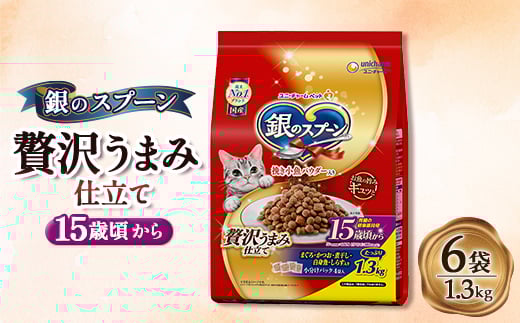 銀のスプーン 贅沢うまみ仕立て 15歳頃から 1.3kg×6袋【1463369】