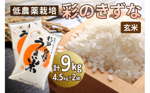 低農薬栽培の彩のきずな《玄米》9kg (4.5kg×2袋)｜おいしい お米 コメ こめ ご飯 ごはん お取り寄せ 直送 贈り物 贈答品 ふるさと納税 埼玉 杉戸 [0656]