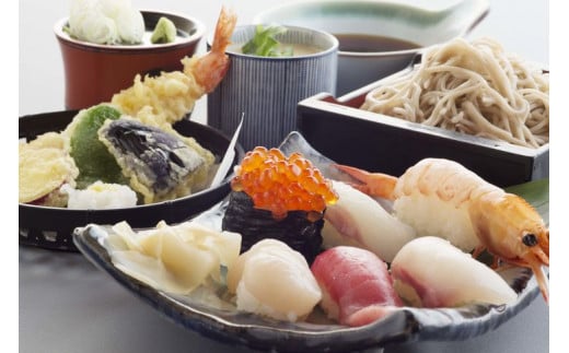 14-27 そば・日本料理八郎治 八郎治セットお食事券(2人前) ※沖縄・離島への配送不可