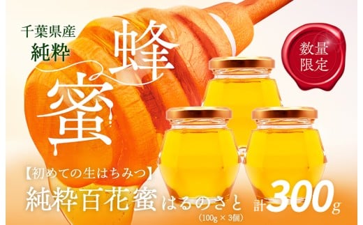 大網白里育ちの「純粋はちみつ」はるのさと(百花蜜)3個 【 ふるさと納税 ハチミツ 蜂蜜 はちみつ 千葉 大網白里市 送料無料 】 X007