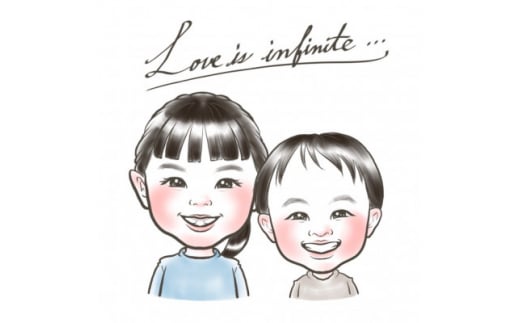 ファミリー似顔絵ー2人ー【1341415】