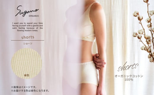 F02gL オーガニック 100％ SuganoORGANIC ショーツ [ 緑 ： L ] 綿 USAオーガニックコットン 100% | S M L オーガニック コットン 下着 ショーツ マタニティ ホワイト 農薬不使用 化学肥料不使用 フリー 締め付けない やわらかい 保湿性 保温性 フィット 国産 肌に優しい スガノ工房 肌着 奈良県 御杖村 みつえむら