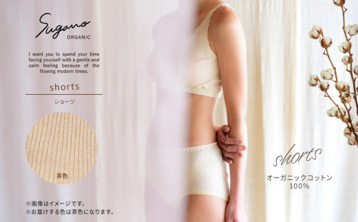 F02bM オーガニック 100％ SuganoORGANIC ショーツ [ 茶 ： M ] 綿 USAオーガニックコットン 100% | S M L オーガニック コットン 下着 ショーツ マタニティ ホワイト 農薬不使用 化学肥料不使用 フリー 締め付けない やわらかい 保湿性 保温性 フィット 国産 肌に優しい スガノ工房 肌着 奈良県 御杖村 みつえむら