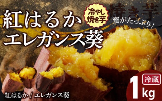 焼き芋 蜜たっぷり!冷やし焼き芋 ひえひえ君 食べ比べ 1kg エレガンス葵&紅はるか 芋スイーツ H047-032
