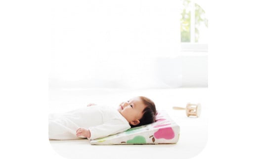 3134-9999-52■スリーピングピロー(吐き戻しをやわらげる ベビー枕)  カラフルアニマル  6重ガーゼ 出産祝い 出産準備 ギフト 洗える