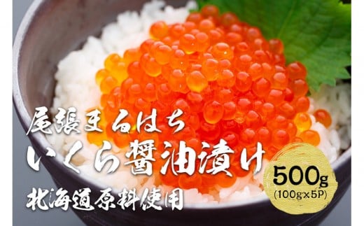 いくら 醤油漬け 500g (100g×5P) 北海道 秋鮭卵 冷凍 尾張まるはち