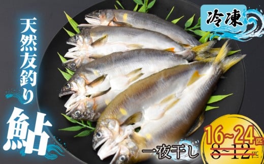 【期間限定】天然友釣り鮎 一夜干し 鮎 16~24尾 4袋 冷凍 アユ 鮎干物 一夜干し 干物 天然鮎 川魚 鮮魚 鮎 あゆ 友釣り鮎 あゆ 期間限定 鮮度抜群 香魚 処理済み 生あゆ 天然 鮎 小分け 個包装 便利 高知県 安芸市