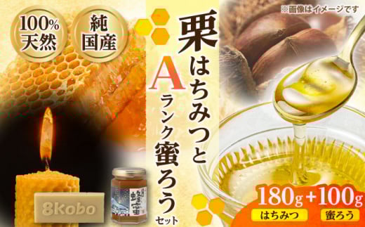 恵那蜂蜜・蜜蝋セット (栗蜂蜜180g×1本、Aランク蜜蝋100g×1枚) 国産 はちみつ 蜂蜜 ハチミツ 岐阜県産 恵那市産 健康 美容 産地直送 送料無料 お取り寄せ 贈答 ギフト プレゼント 恵那市 / はち工房こうけつ [AUDF025]