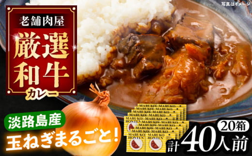 丸小本店 老舗肉屋の淡路島産の玉ねぎまるごと和牛カレー 2人前450g×20個セット レトルト カレー 牛肉 和牛 ブランド牛 ご当地 名物 高級 ギフト 贈答用 人気 おすすめ 美味しい 簡単 調理 長期保存 カレー カレーライス レトルトカレー ビーフカレー 保存食 恵那市 / テンポイント [AUFN017]