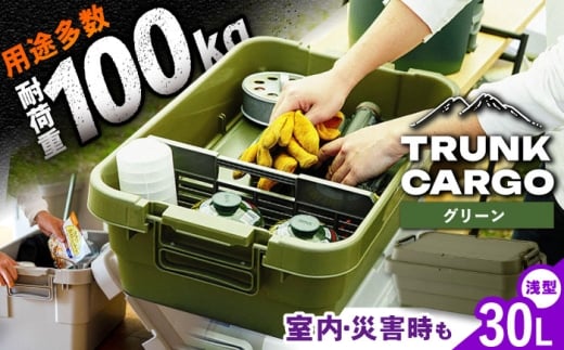 【グリーン】トランクカーゴ ロータイプM 1個 / キャンプ ボックス 収納 ケース アウトドア 収納ボックス バーベキュー 道具箱 レジャー 釣り ギア 格納 頑丈 大容量 キャンプ用品 屋外 活動 便利 クーラーボックス 持ち運び 収納 コンテナ インテリア / 恵那市 / 東谷株式会社 明智流通センター [AUAD034]