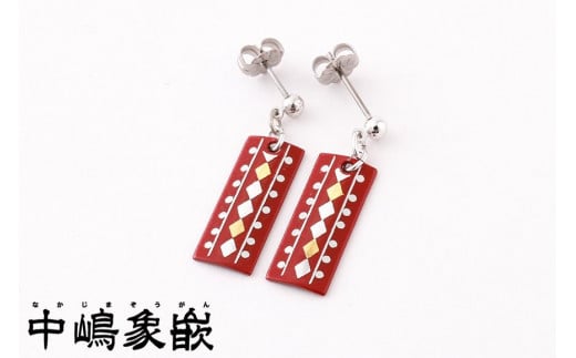 【中嶋象嵌】長四角　イヤリング〈ダイヤ〉