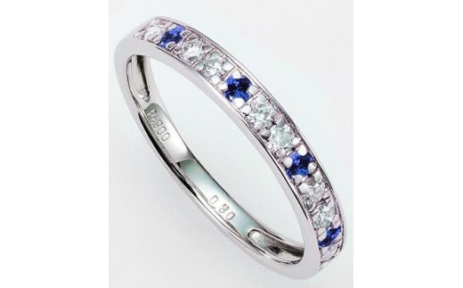 【京セラ】クレサンベール〈サファイア・天然ダイヤモンド〉ハーフエタニティリング【9月誕生石/プラチナ】