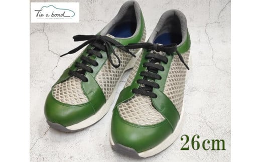 【ネーカーズ】【Tie a bond】西陣織スニーカー（緑）〈26cm〉