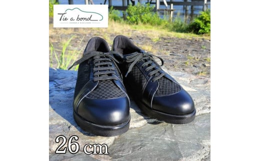 【ネーカーズ】【Tie a bond】西陣織シューズ（黒）〈26cm〉