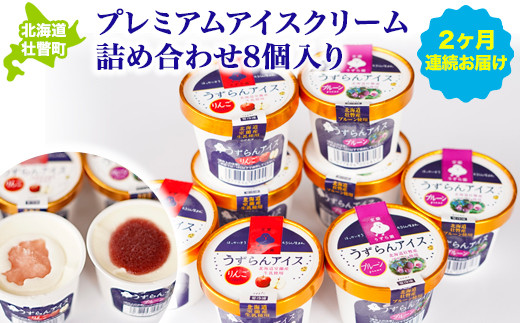 プレミアムアイスクリーム詰め合わせ8個入り 2ヶ月連続お届け ふるさと納税 人気 おすすめ ランキング 北海道 壮瞥 定期便 アイス あいす アイスクリーム りんご 林檎 リンゴ アップル うずらの卵 プルーン 贈り物 贈物 贈答 ギフト 大容量 詰合せ セット 北海道 壮瞥町 送料無料 SBTA025