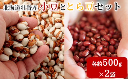 <2025年11月中旬よりお届け>北海道壮瞥産 小豆ととら豆セット 各約500g×2袋 SBTA042