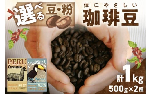 【栽培期間中農薬不使用】自家焙煎コーヒー豆　飲み比べセット（500g×2種）【豆の挽き方：中挽き】約100杯分　八月の犬　珈琲豆　ドリップ　HA00018