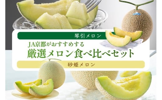 JA京都がおすすめする厳選メロン食べ比べセット(2026年6月下旬~) JK00031