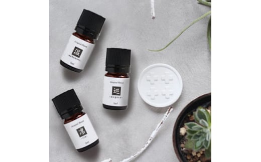 ease12ヶ月のブレンドオイル(5ml×3本)凛・温・巡+アロマストーンMONOセット【1423252】