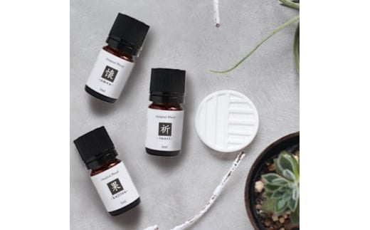 ease12ヶ月のブレンドオイル(5ml×3本)果・懐・祈+アロマストーンMONOセット【1423644】