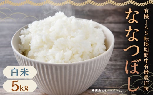 【令和7年産】有機JAS 転換期間中有機農作物 らんこし産 ななつぼし 5kg （中村農場）お米 米 精米 【2025年10月上旬～2026年7月下旬発送予定】