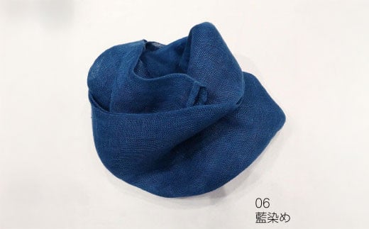 ⑥草木染リネンストール～藍～