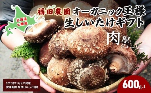 【2025年11月より発送】オーガニック王様生しいたけギフト 肉厚ジューシー 福田農園 【 ふるさと納税 人気 おすすめ ランキング しいたけ 王様 王様しいたけ シイタケ 椎茸 北海道 七飯町 送料無料 年越し 新年 年賀 おせち お餅 雑煮 手土産 贈答 送料無料 】 NAT001